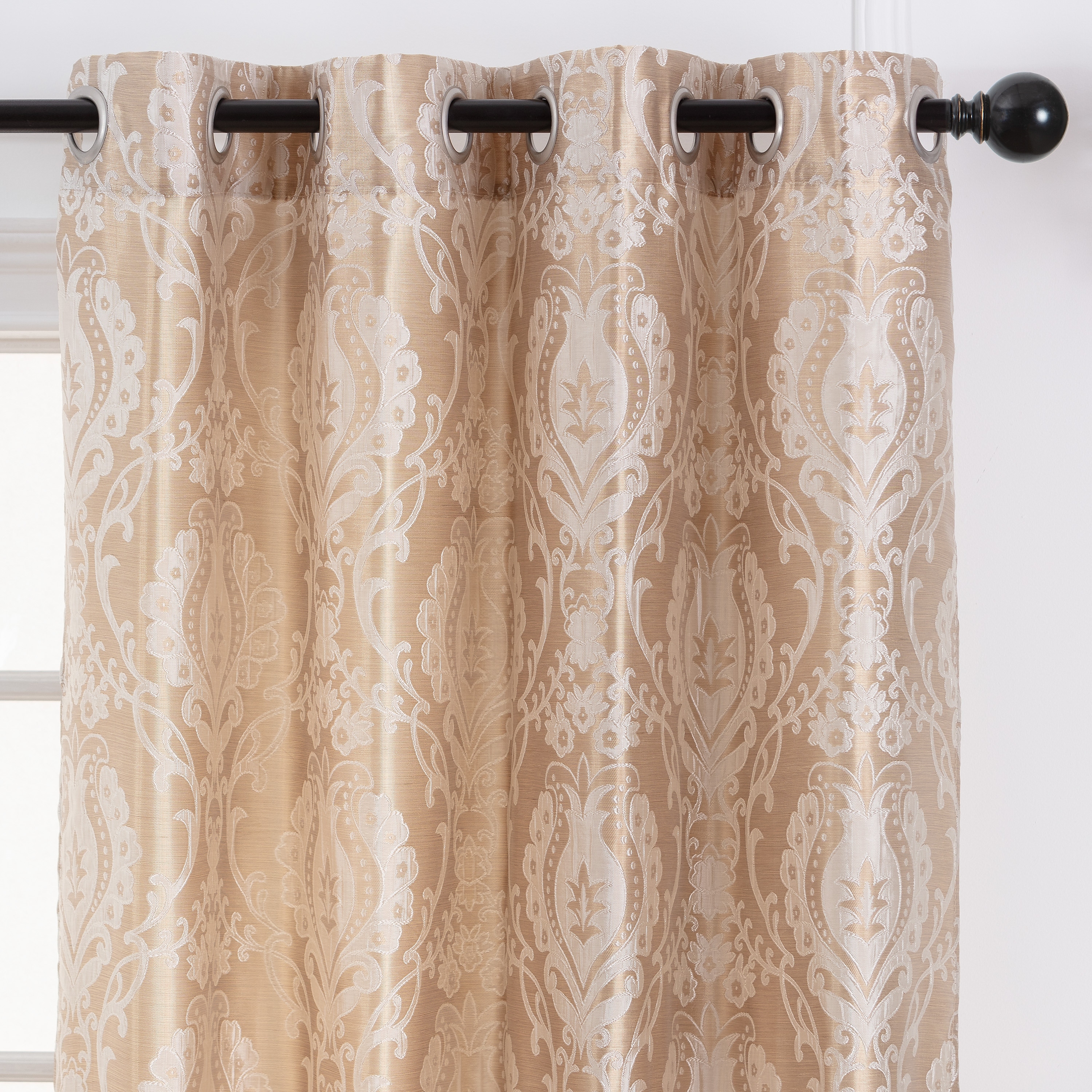 Chanasya Jacquard Damask Room Darkening Window Curtain Panel Pair (Set of 2)