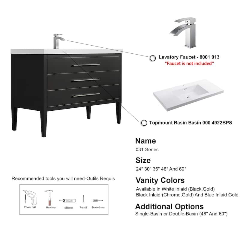 Ayer 48" Single Bathroom Vanity Set