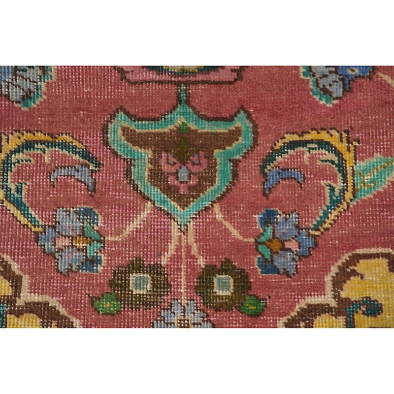Hand Knotted Oriental 100% Wool Carpet Traditional Floral Pink Tabriz Area Rug - 6' 0'' X 4' 5''