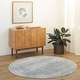 preview thumbnail 32 of 38, Kianna Modern & Contemporary Area Rug 5' 3" x 5' 3" Round - Rust/Blue