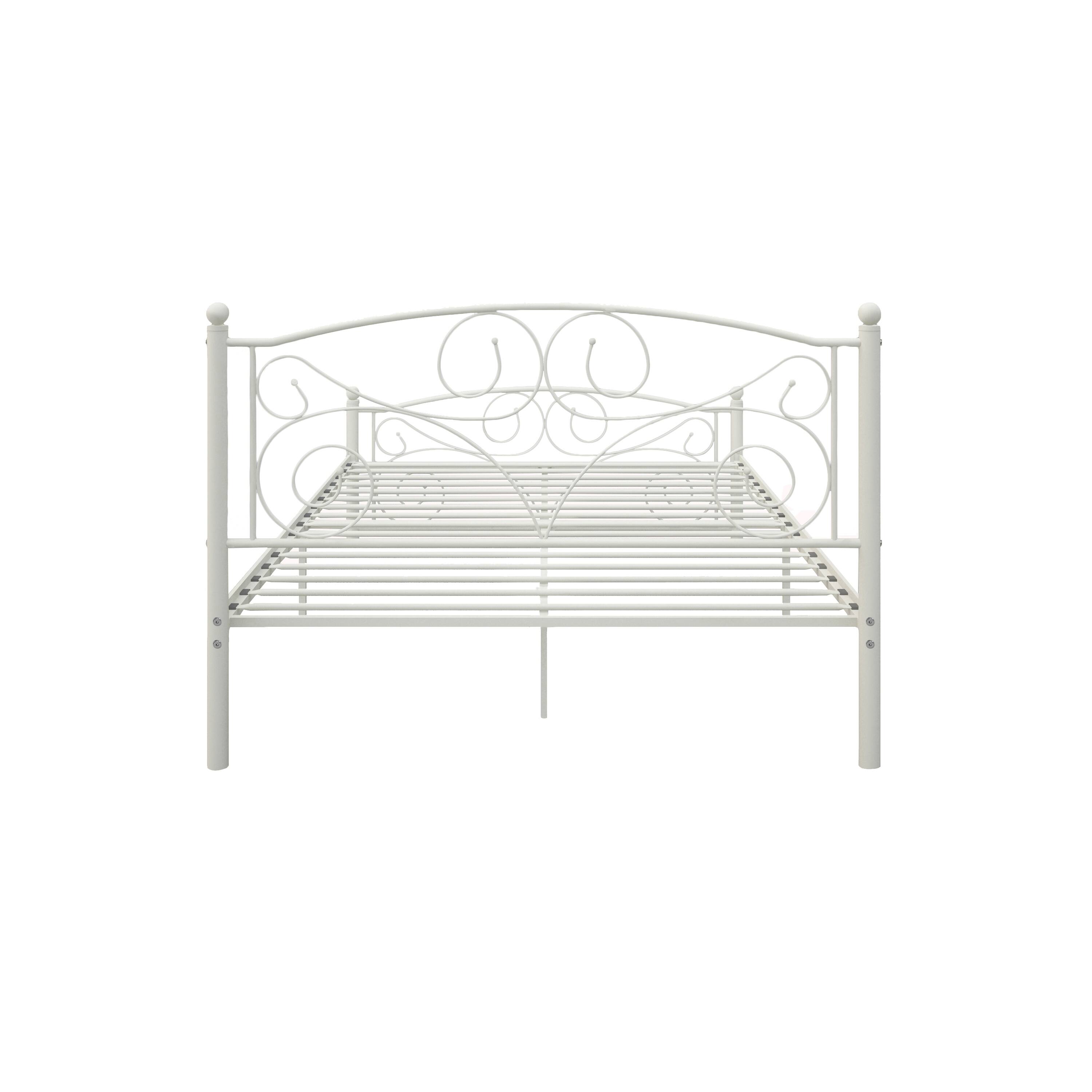 Full Size Unique Flower Sturdy System Metal Bed Frame with Headboard