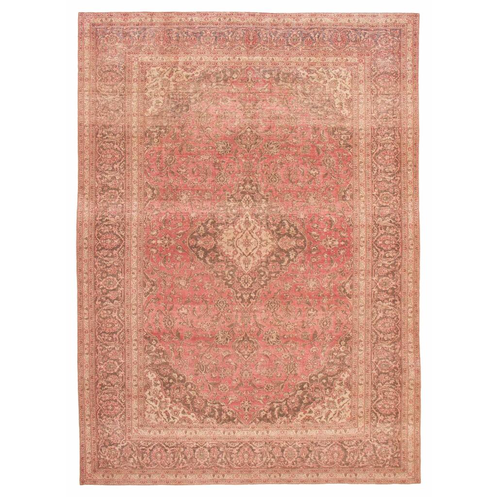 ECARPETGALLERY Hand-knotted Antalya Vintage Red Wool Rug - 9'7 x 13'3