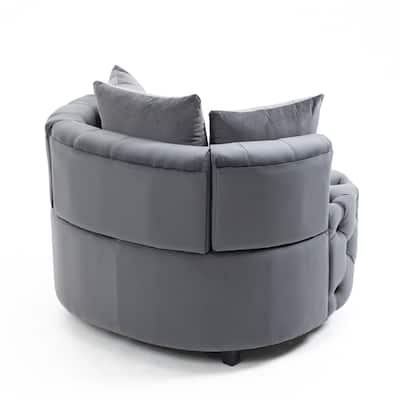 A&A Furniture Classic Barrel Accent Chair for Modern Leisure Living Space