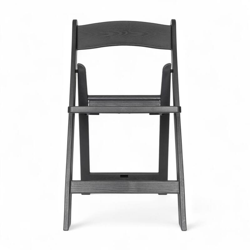 800 lb. Capacity White Resin Folding Chair with Slatted Seat