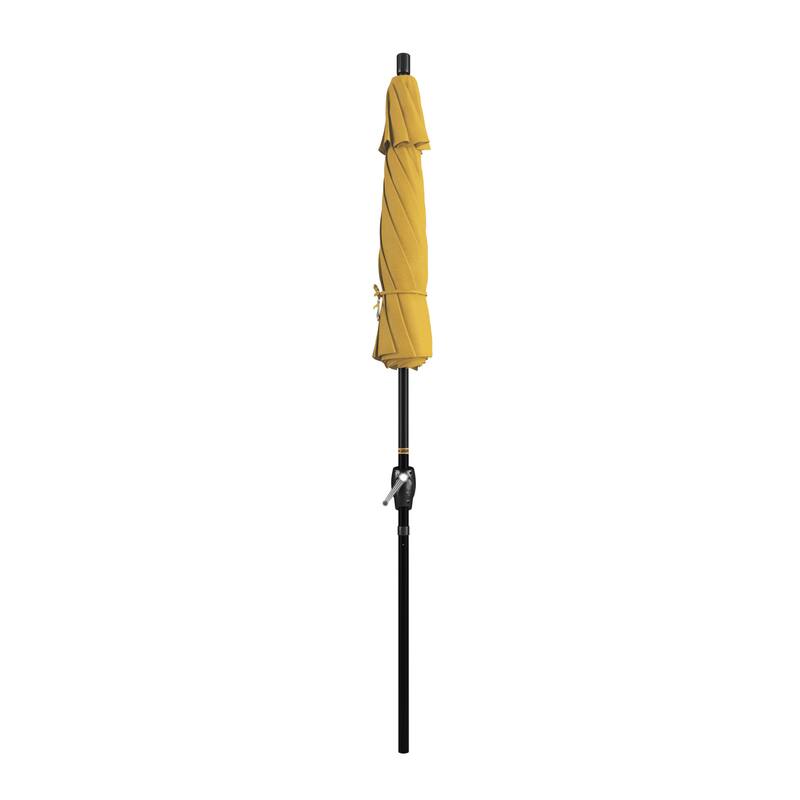 California Umbrella 7.5' Rd. Aluminum Patio Umbrella, Crank Lift with Push Button Tilt, Black Finish, Pacifica Fabric