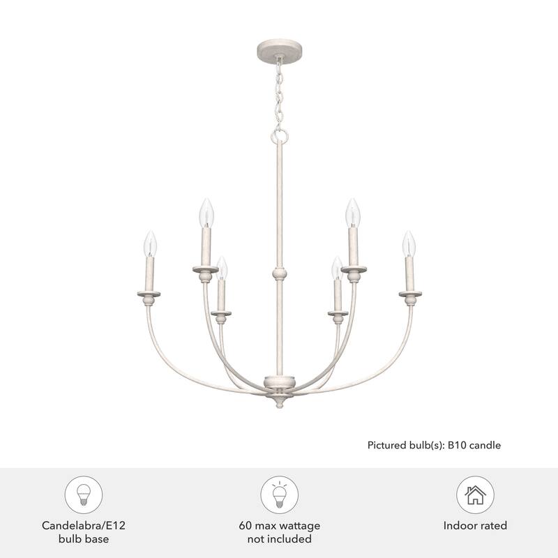 Hunter Southcrest Chandelier - Entry, Dining Table, Kitchen Island - Farmhouse, Transitional, Candle