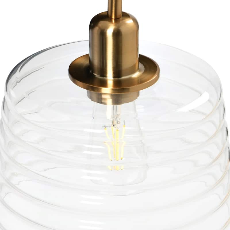 Robert Stevenson Lighting Rhodes - Ribbed Glass Ceiling Light - 10.5"L x 10.5"W x 9.9"H