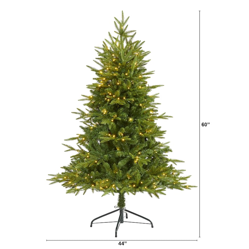 5’ Pre-Lit Colorado Mountain Christmas Tree, Clear LED Lights - 5 Foot