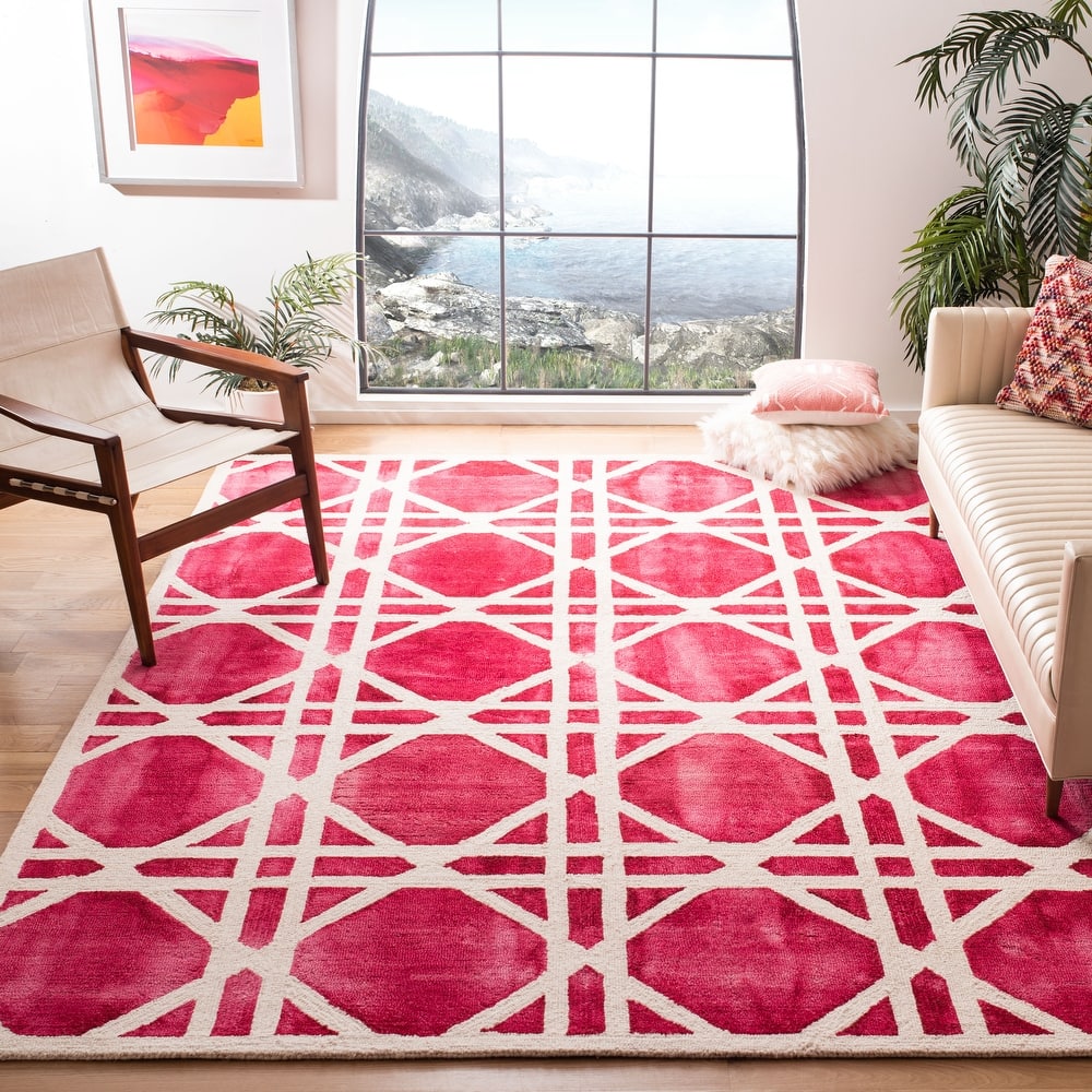 SAFAVIEH Handmade Dip Dye Oceana Geometric Wool Rug
