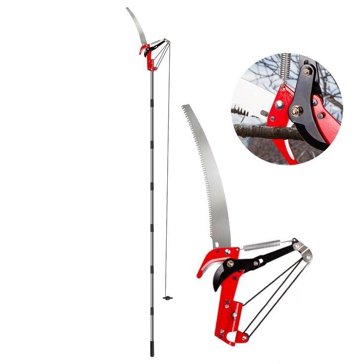 Suchtale Manual Pole Saw and Pruner with Sharp Blade Scissors, Lightweight Handles for High Branches - Metal - 10 FT