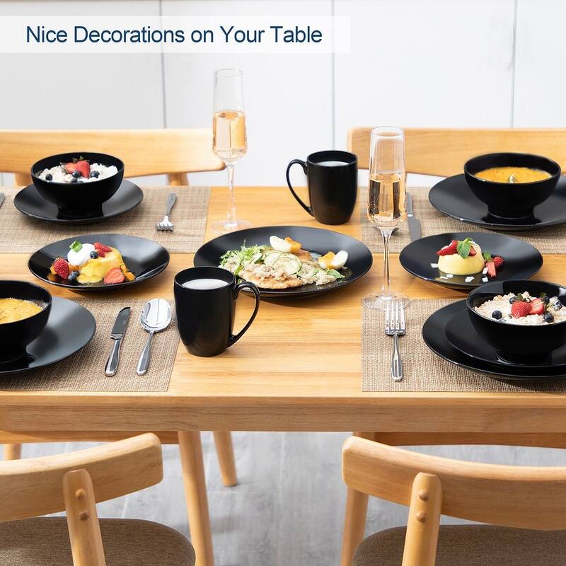 LOVECASA 16-Piece Porcelain Dinnerware Set (Service for 4)