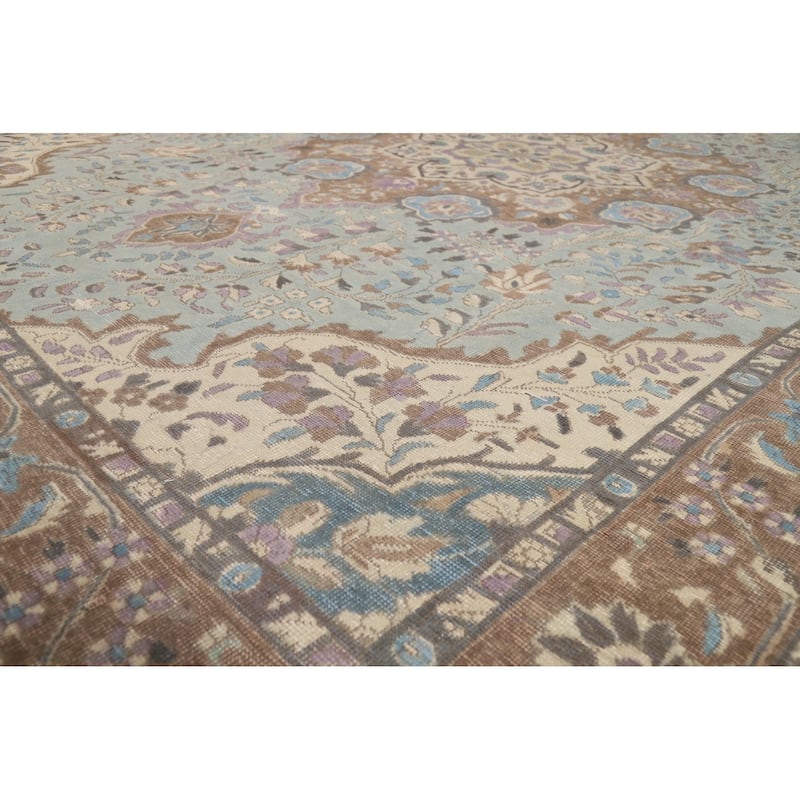 Traditional Floral Tabriz Persian Rug Traditional Handmade Wool Carpet - 9'7"x 12'8"