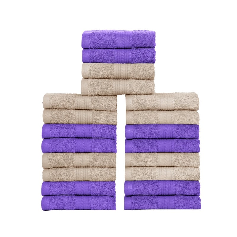 Cotton 600GSM Assorted Color Wash Cloths 12x12 Inch by Ample Decor - Pack of 20