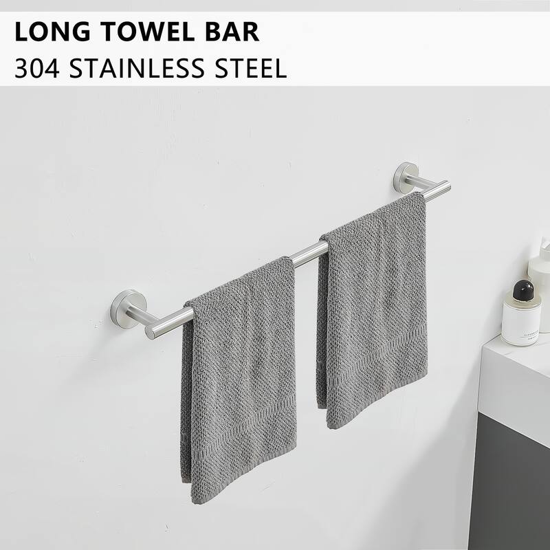 8-Pieces Brushed Nickel Bathroom Accessories Set,Towel Bar Set