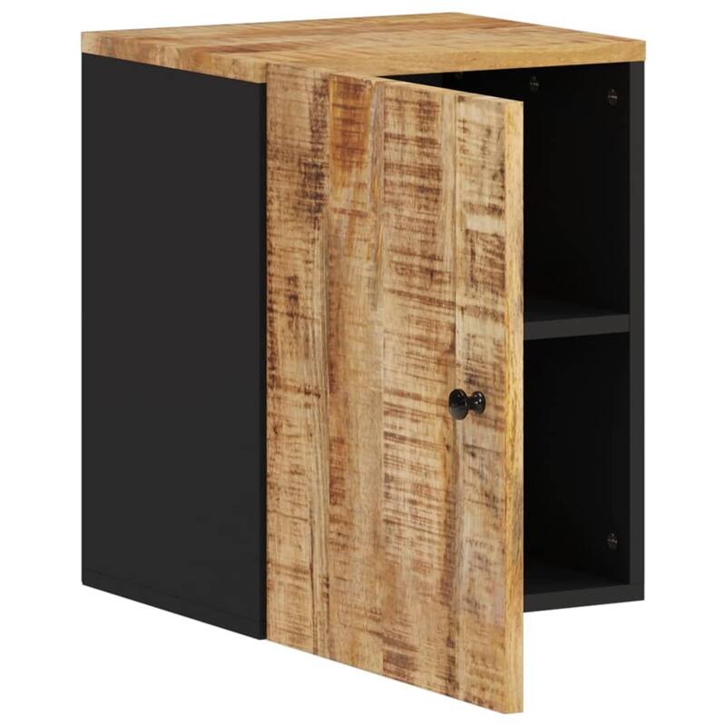 vidaXL Bathroom Wall Cabinet Natural brown, Black - 13.0 x 15.0 x 18.9 in