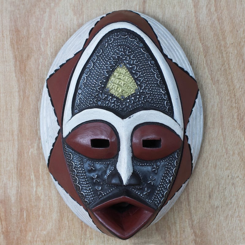 Novica Handmade Noble Lover African Wood Mask