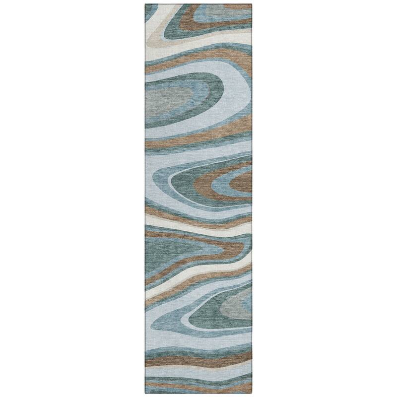 Machine Washable Indoor/ Outdoor Abstract Busey Chantille Rug