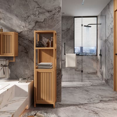 Large Capacity Multifunctional Bamboo Storage Cabinet Furniture
