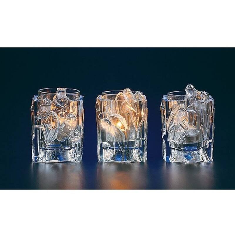 Icy Christmas Nativity Votive Candle Holders - 3.75" - Set of 6