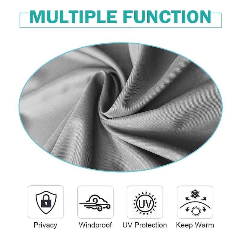 Pro Space Blackout Tab Top Curtain Waterproof Indoor/Outdoor Solid Thermal Window Drapes (1 Panel)