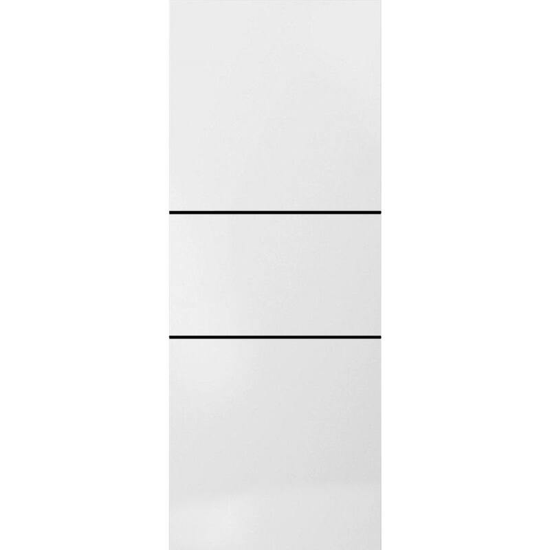 Slab Barn Door Panel 18 x 80 Planum 0014 White Silk with Sturdy Finished - 28" x 80"