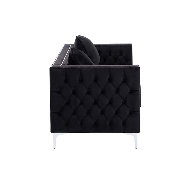 Velvet Sofa with Button Tufted