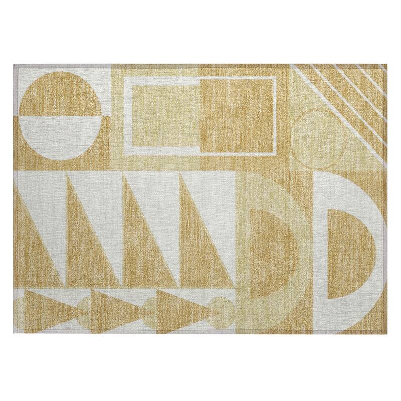 Machine Washable Indoor/ Outdoor Modern Crowley Chantille Rug