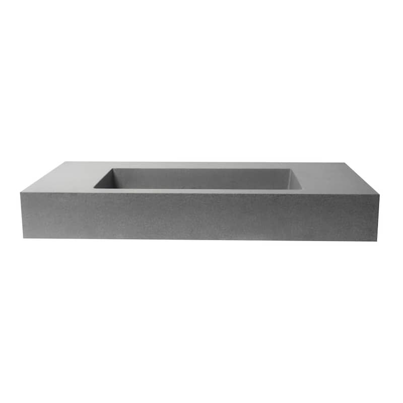 ALFI brand ABCO40R 40" Solid Concrete Rectangular Countertop Sink