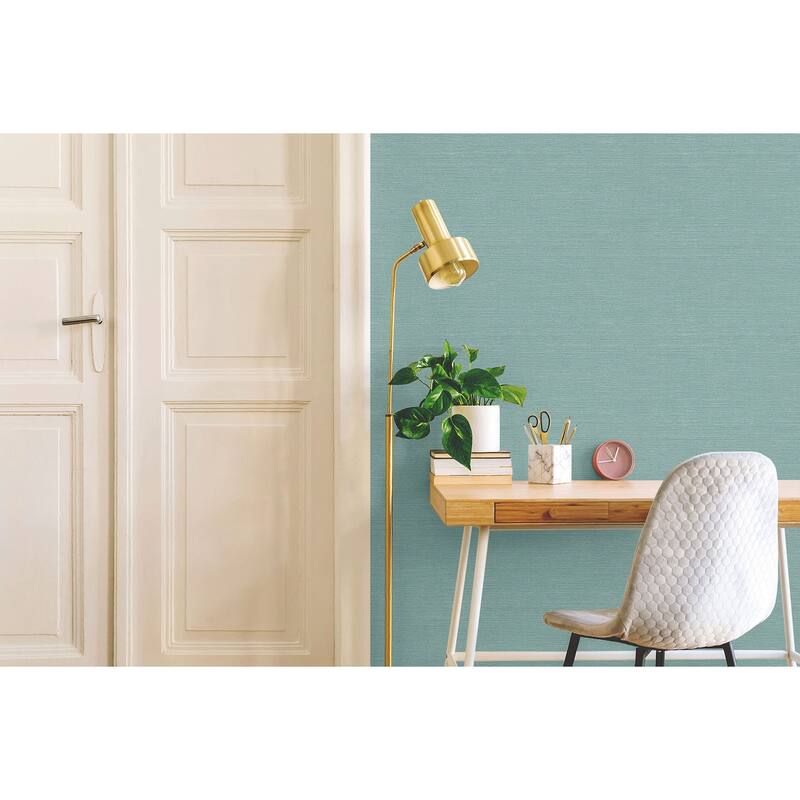 Seabrook Designs Sisal Hemp Embossed Vinyl Unpasted Wallpaper