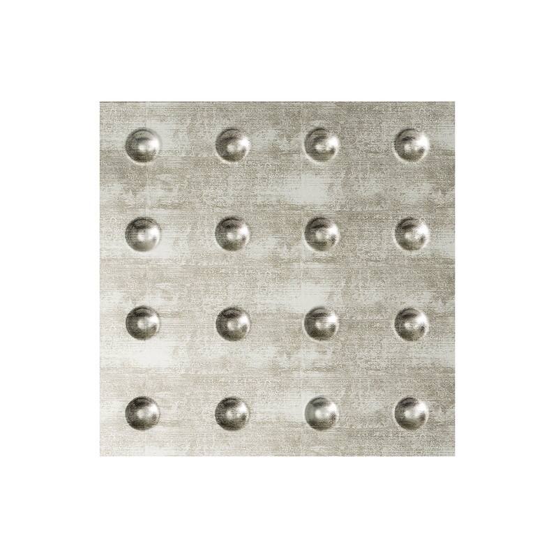 FASÄDE Dome Decorative Vinyl 2ft x 2ft Lay in Ceiling Panel in Crosshatch Silver (5 Pack) - 12in x 12in Sample - Crosshatch Silver