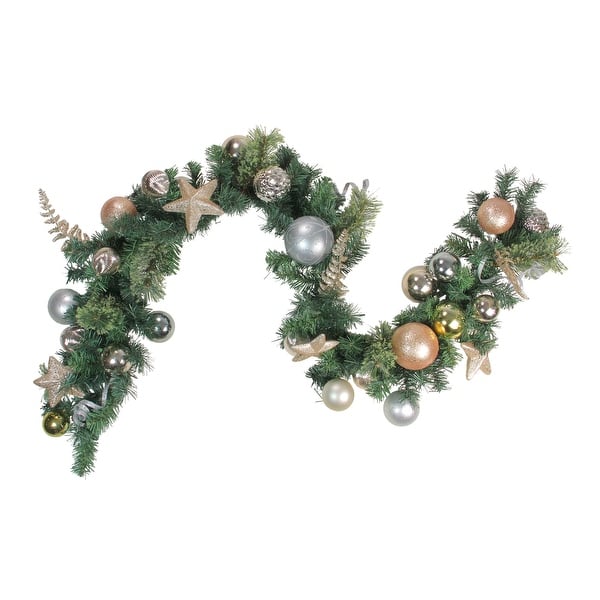 Shop 6 Gold Leaves Ornaments With Stars Artificial Christmas
