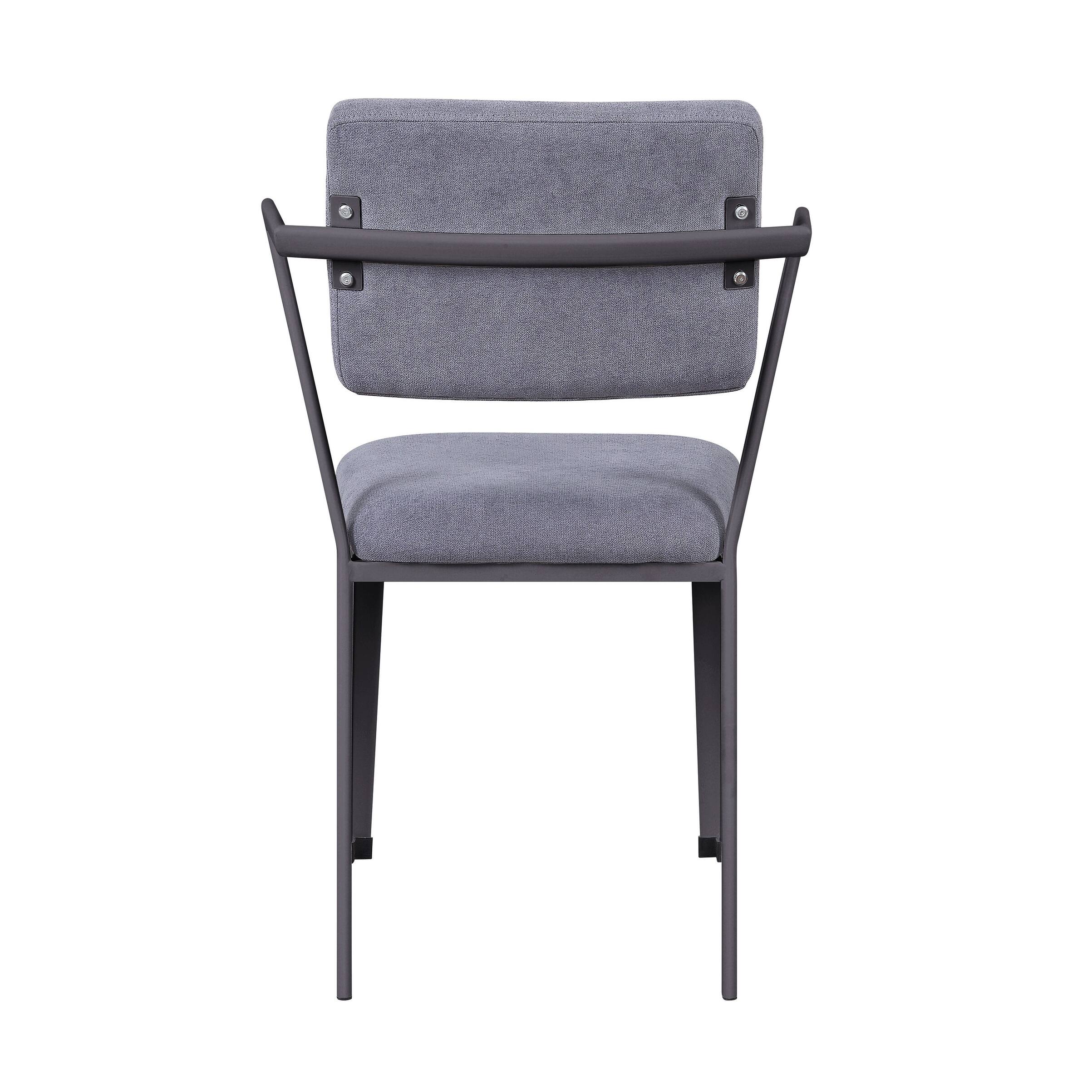 Kamloops Grey and Gunmetal Open Back Dinning Chairs (Set of 2) Bed