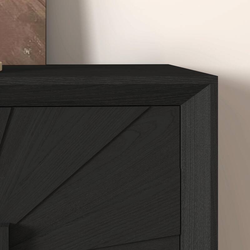60'' Heavy-Duty Antique Wood TV Stand with Adjustable Shelves