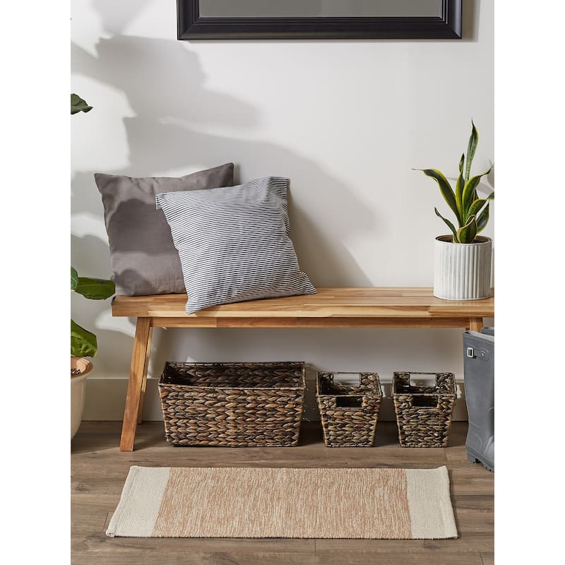 DII Stone Dobby Stripe Hand-Loomed Rug 2ft 6inx6 Ft - 36.0 In. L X 24.0 In. W X 0.2 In. H