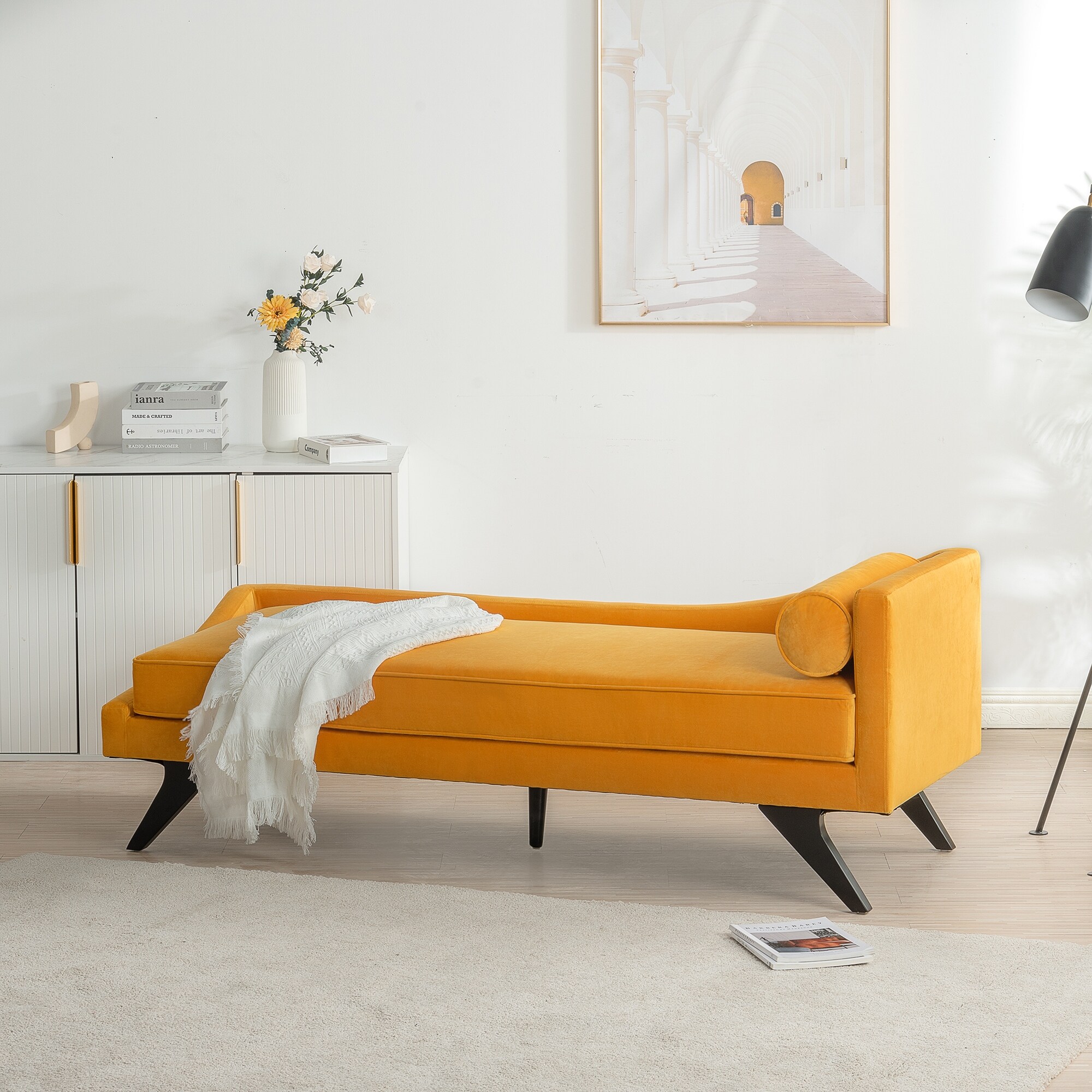 Yellow chaise lounge sofa outlet