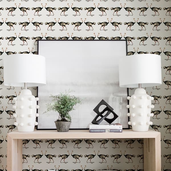 Ostrich - Elegant Animal Print Removable Peel and Stick Canvas Texture Wallpaper - Overstock - 34020458 Ostrich - Elegant Animal Print Removable Peel and Stick Canvas Texture Wallpaper - Overstock - 34020458