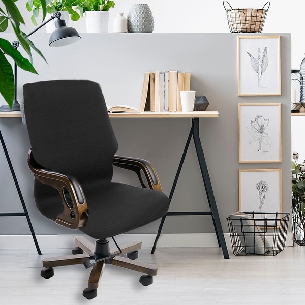 Details about   Office Desk Computer Chair Cover Swivel Rotate Seat Armchair Slipcover Decors 