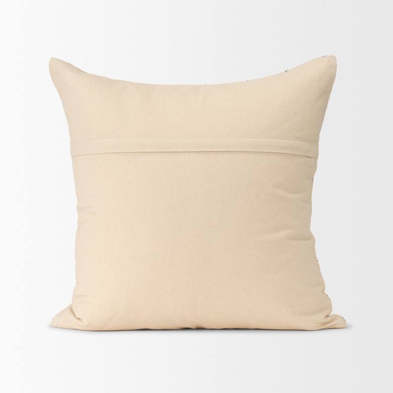 Jaela Beige and Black Striped Checkered Decorative Lumbar Pillow Cover