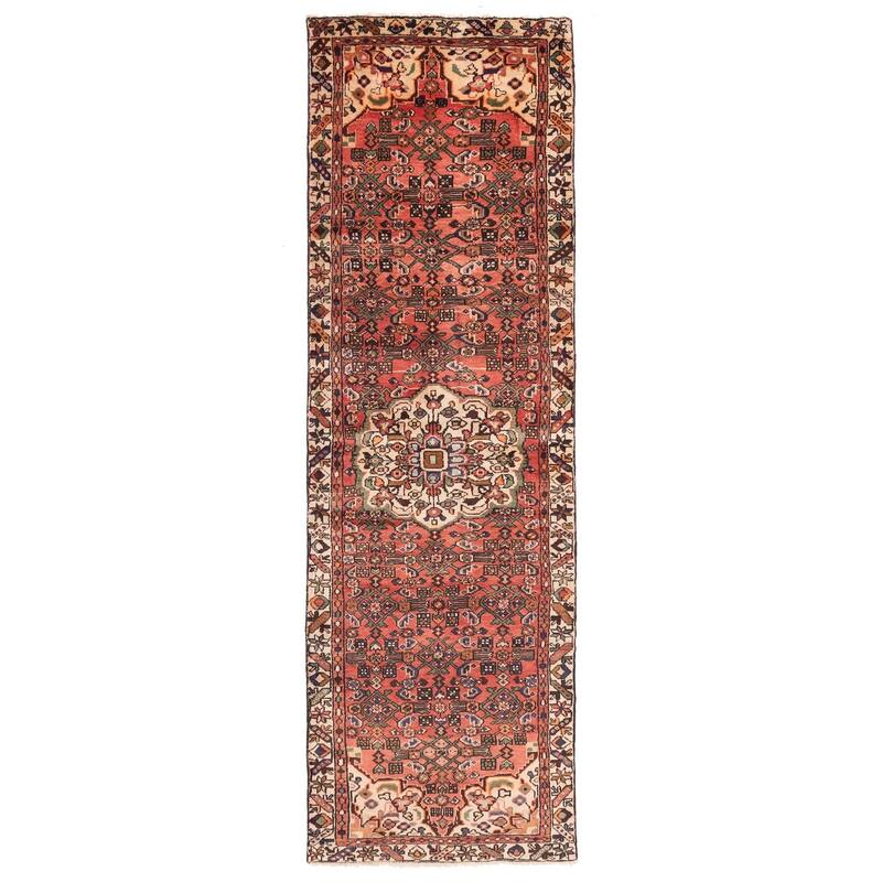 ECARPETGALLERY Hand-knotted Andelz Light Red Wool Rug - 3'1 x 9'9