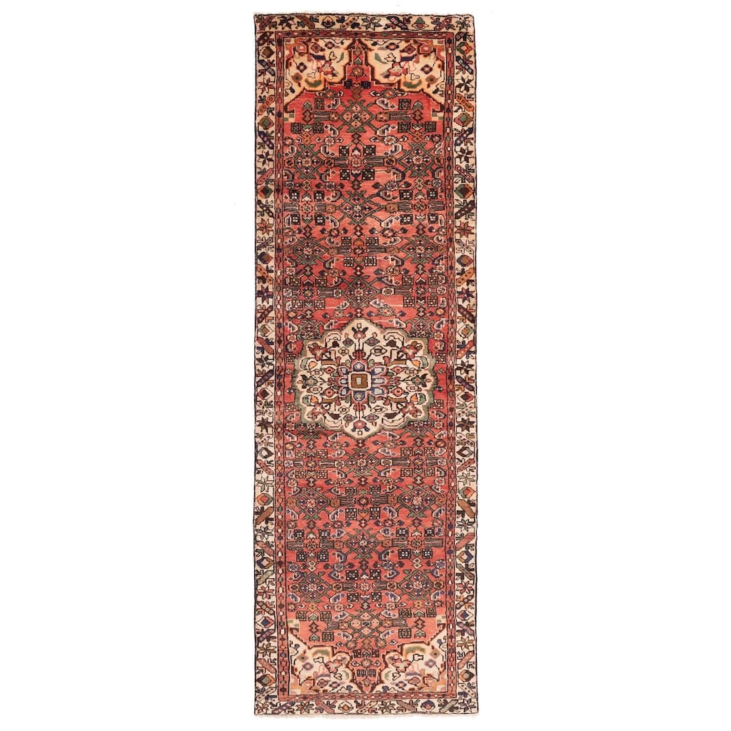 ECARPETGALLERY Hand-knotted Andelz Light Red Wool Rug - 3'1 x 9'9