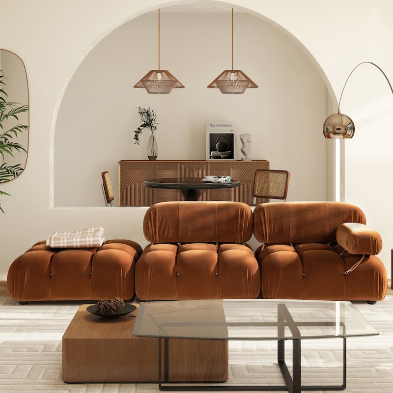 Marcel 109.5" Bubble Modular Modern Chaise Sofa