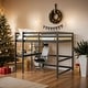 preview thumbnail 2 of 9, Elegant Study Full Loft Bed with built-in desk, Space-saving, Espresso