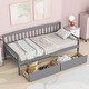 preview thumbnail 10 of 25, Kids Daybed Wood Sofa Bed with Pull-out Storage Drawers Twin Size Platform Storage Bed with Headboard Footboard Guardrails Grey - Twin