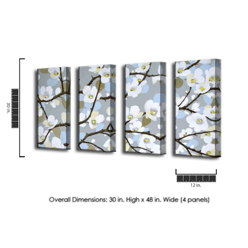 'Dogwood Blossoms' 4 Piece Wrapped Canvas Wall Art Set by Norman Wyatt Jr.