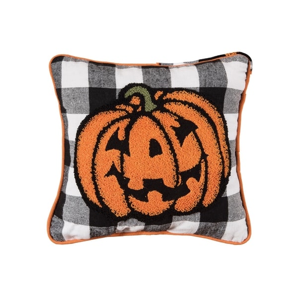 slide 2 of 5, Jack-o -Lantern Check Pillow