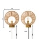 preview thumbnail 12 of 10, Cove River of Goods Gold Metal and Jute Indoor Plug In Wall Sconce - 13" x 5" x 15"