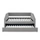 preview thumbnail 8 of 8, Upholstered Tufted Daybed w/ Pull-out Trundle Sofa Bed - Full,Gray