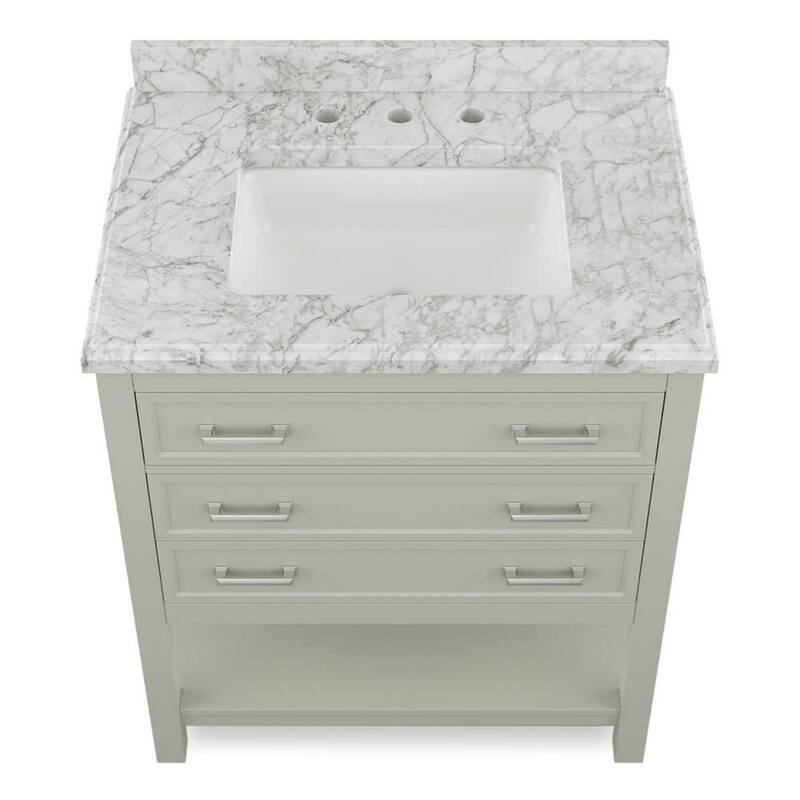 Furniture of America Anya 31" Single Bathroom Vanity with White Carrera Marble Top and Undermount Sink