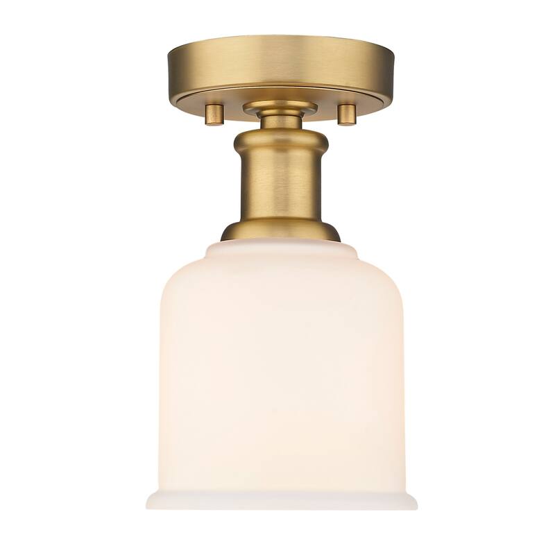 Z-Lite 733F1 Bryant 6" Wide Semi-Flush Ceiling Fixture - Heritage Brass