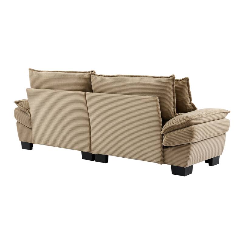 Corduroy Couch Loveseat Sofa with Pillows,Comfy Upholstered Deep Seat Sofa for Bedroom,Living Room,Office